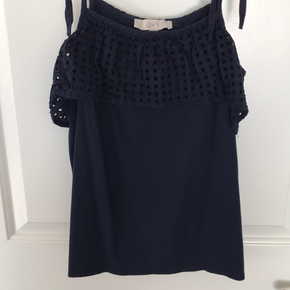 Loft eyelet ruffle top